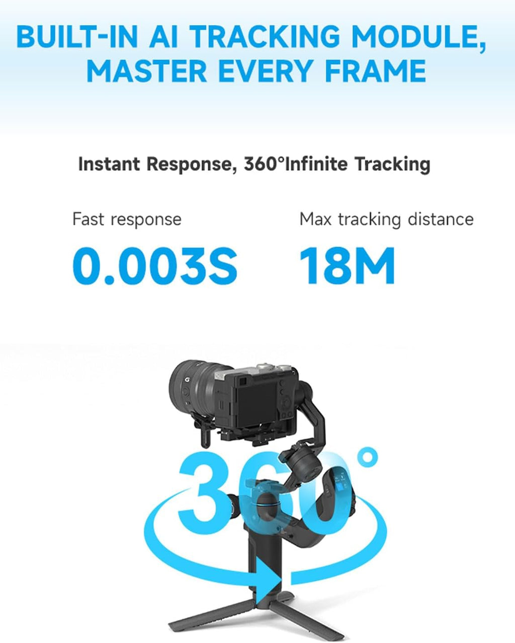 FeiyuTech SCORP Mini-3-Pro Gimbal Stabilizer for Camera Mirrorless/Compact/Action Cameras,Smartphone,18m AI Tracking,Detachable Remote Handle,4.4lbs Payload,3-axis Gimbal for Canon Sony Nikon