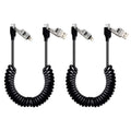 65W 4-in-1 Retractable Fast Charging Cable, 2M/6.5ft Spring Coiled USB-C to L/USB-C/USB-A Multi-Device Cord for iPhone 15/14/13, iPad, Samsung, MacBook, Laptop, Car, Tablet (2)