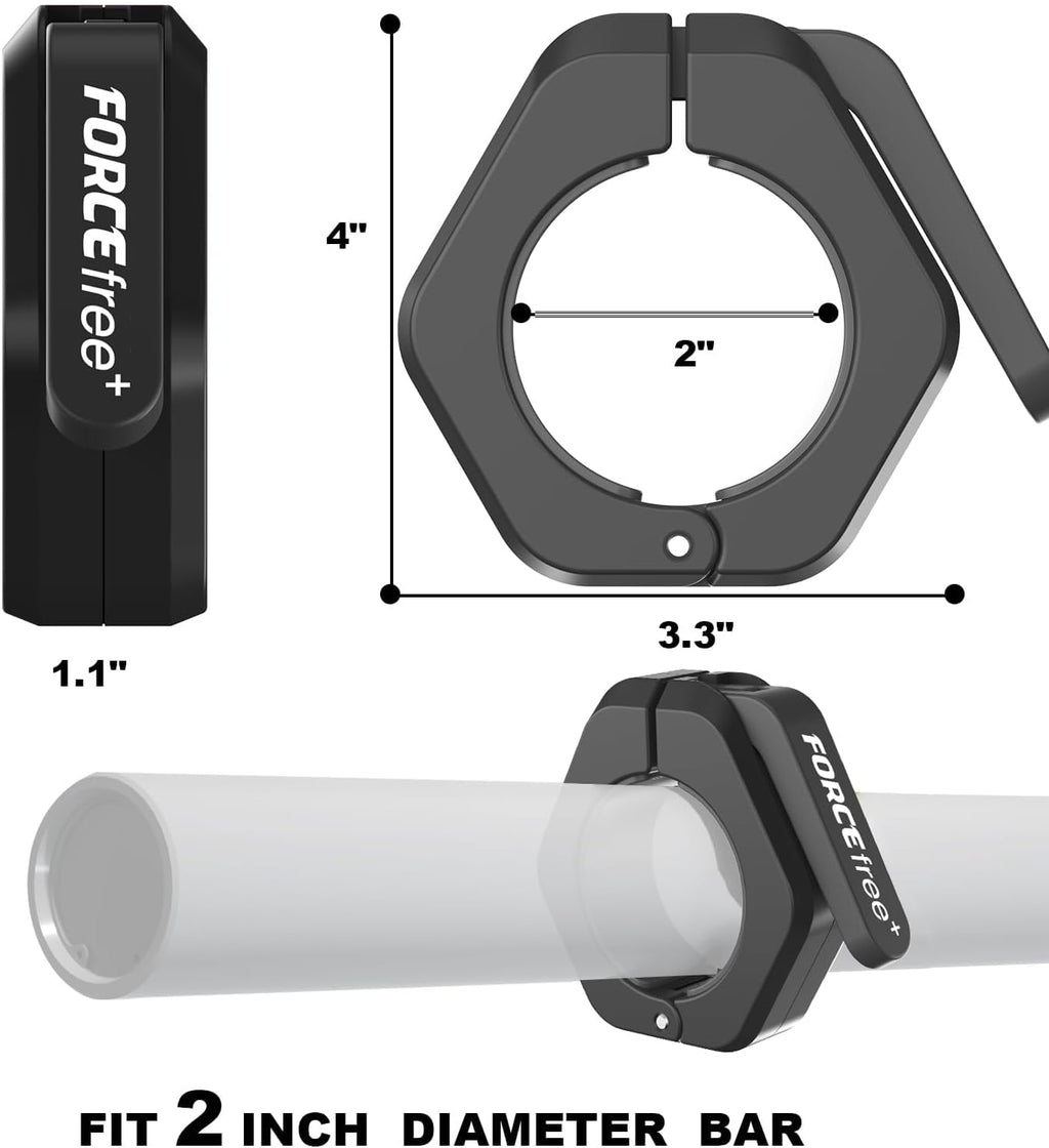 Magnetic Barbell Clamps 2 Inch Olympic – Quick Release Barbell Collars with Anti-Slip TPR Lining | Heavy Duty Weight Clips for Bars for Pro Gym Equipment