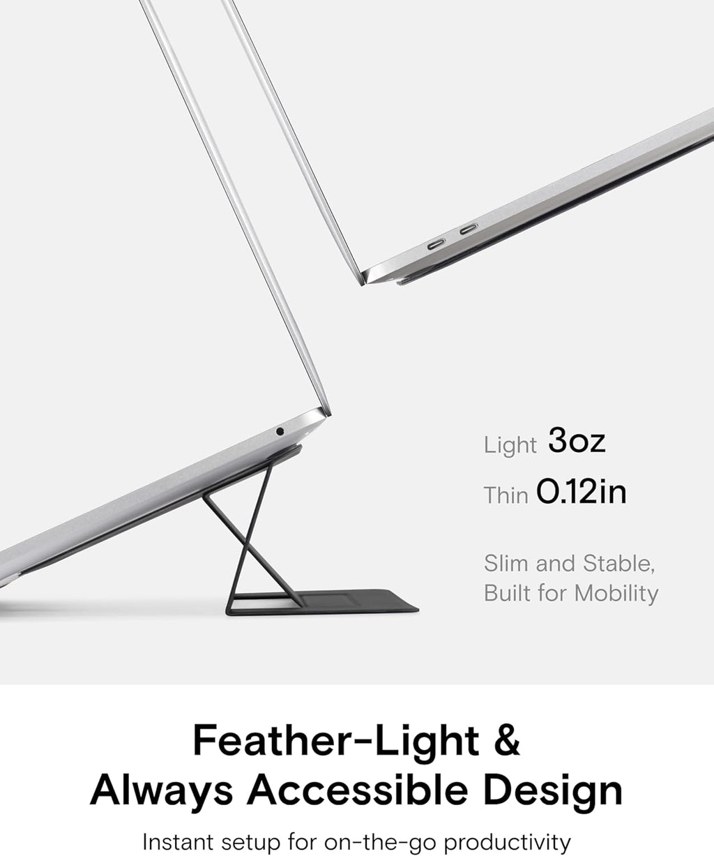 MOFT Laptop Stand for Desk, Adhesive Laptop Stand with 2 Adjustable Viewing Angles, Foldable and Portable Computer Stand Compatible with MacBook Air, MacBook Pro 11"-16", Silver