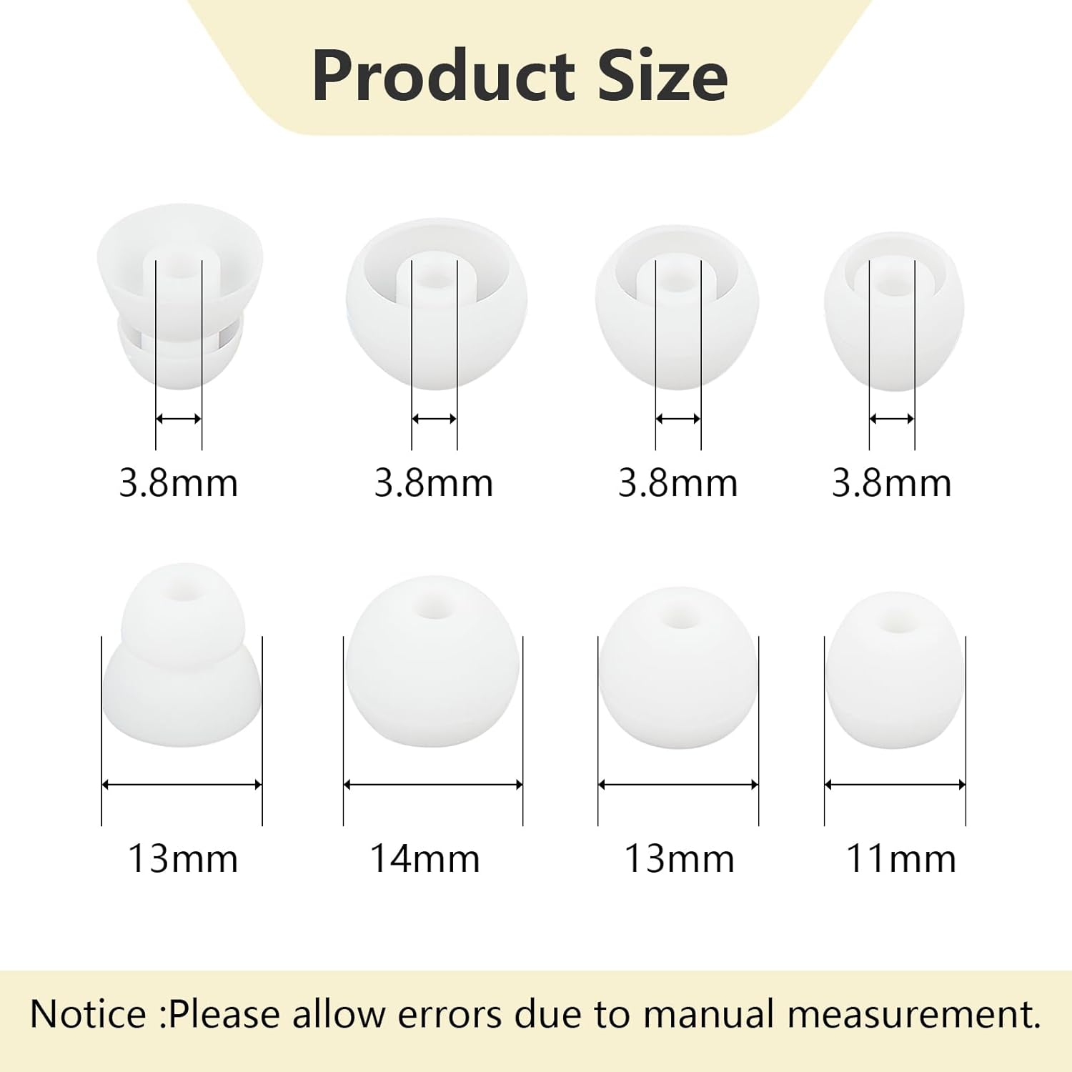 Ear Bud Covers Silicone Replacement Earbud Tips Compatible with Powerbeats Pro Beats Wireless Earphone Headphone Ear Tips 4 Pairs