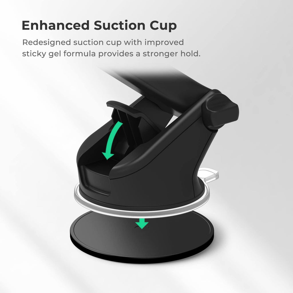 iOttie Easy One Touch Signature Dashboard & Windshield Universal Car Mount Phone Holder Desk Stand with Suction Cup Base and Telescopic Arm for iPhone, Samsung, Google, More Smartphones