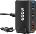 600W USB C Fast Charger Block, 8 Port Charging Station, GaN Ⅲ Multi Port Charging Station Hub for Multiple Devices, Multiport USB Charger Station Compatible with MacBook iPhone iPad Dell