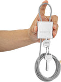Cable Lock with 3 Keys | L 6.56ft(2m),D 1/6in(4mm) Adjustable Steel Cable Padlock | Aluminum Locks for Bikes, Gate, Lockers & Outdoor Gear | Weatherproof& Silver