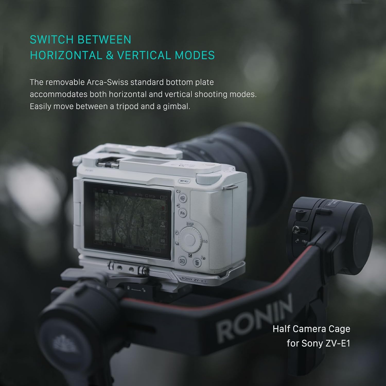 Tilta Full Camera Cage for ZV-E1 Lightweight Kit | Includes Full Cage, Top Handle, 1/4"-20" to NATO Adapter | Cold Shoe, NATO Rail, M3 and 1/4"-20 Threads Mounts | Silver