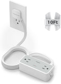 Surge Protector Power Strip, TESSAN Flat Plug Extension Cord 10 FT with 4 Wide Spaced AC Outlets, 900J Protection, Wall Mountable Charging Station for Home Office School Dorm Room Essentials