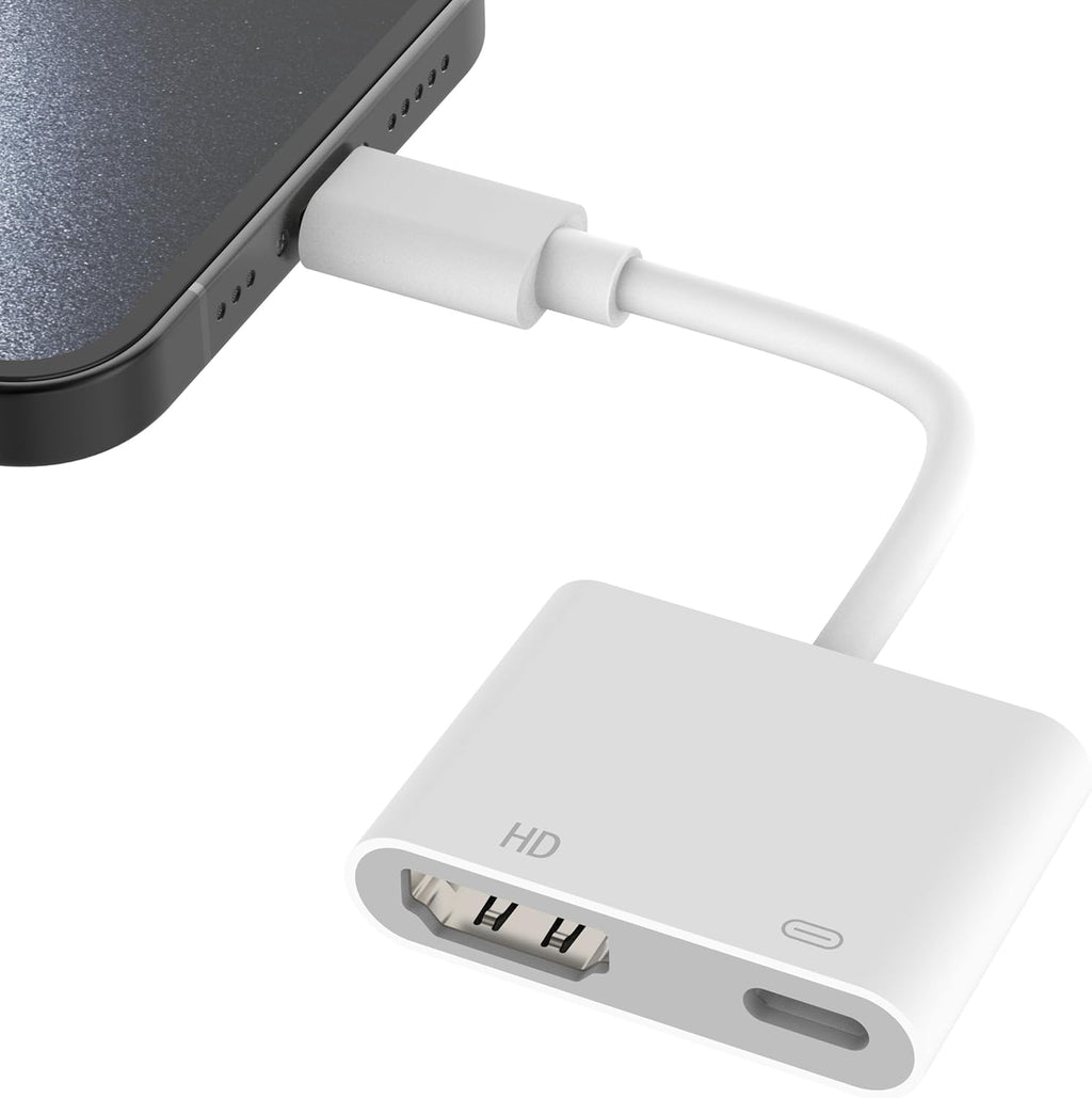 AIRSKY [Mfi Certified Lightning to HDMI Adapter, Plug&Play, no Power Needed; Lightning to Digital AV Adapter 1080P Sync Screen; Compatible with iPhone/iPad to TV