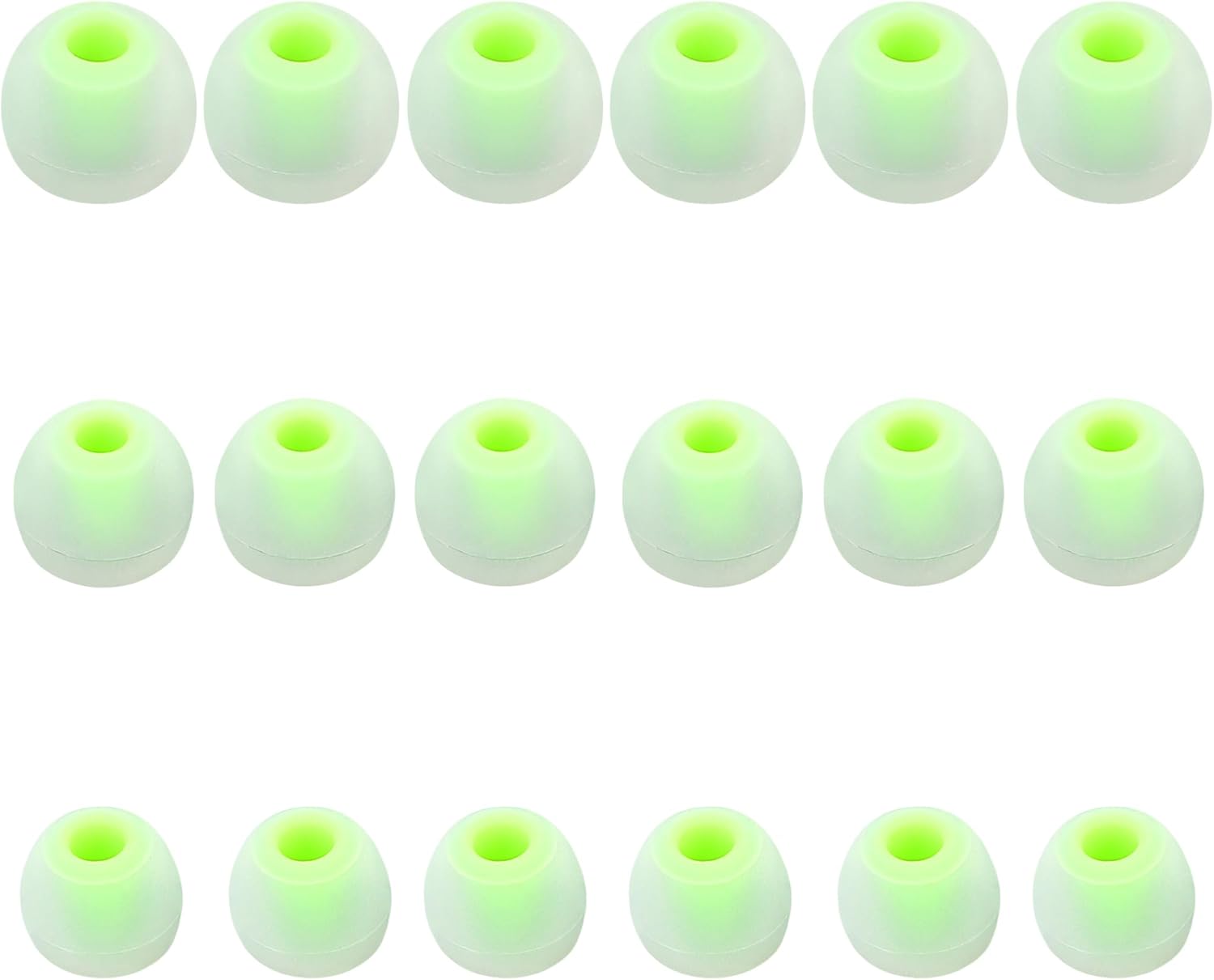 Silicone Earbud Tips - Fit Most In-Ear Earbuds (Inner Hole 3.8mm - 5.1mm) - 9 Pairs S M L