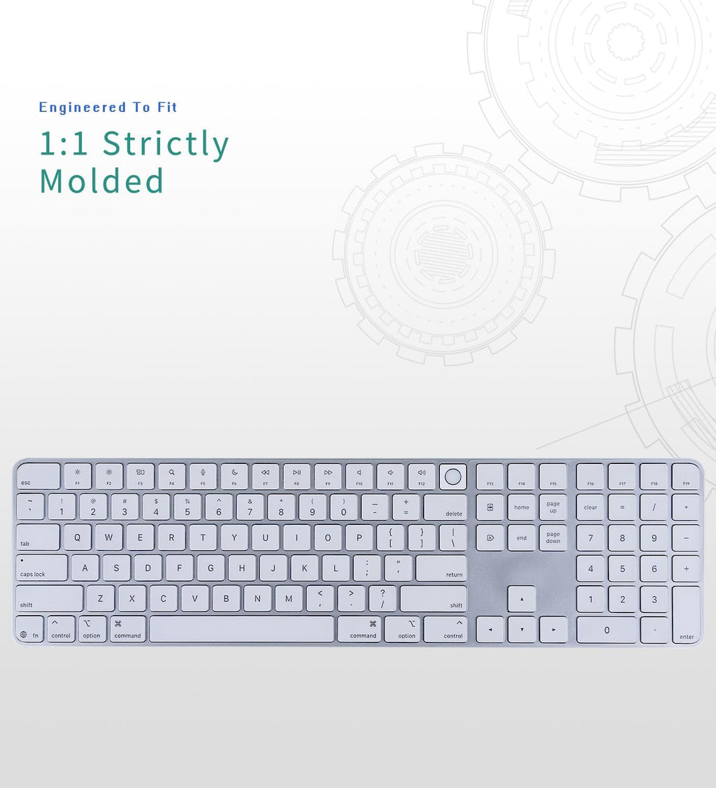 Keyboard Cover for 2024 M4 iMac Magic Keyboard (Model A3119, Touch ID, with Numeric Key) - Ultra Thin, Protective and Clear Keyboard Cover Protector Skin