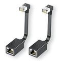 2Packs Right Angle Cat7 Ethernet Extension Cables Flat 15CM/6inch, Right angle by JUXINICE