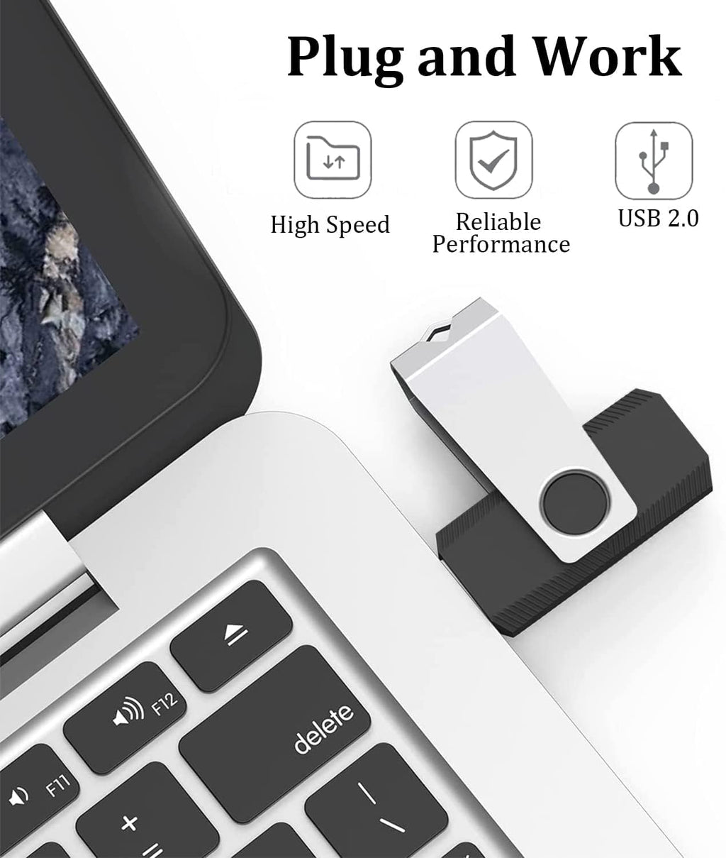 2GB Flash Drives 50 Pack, Wooolken USB 2.0 Thumb Drive with Lanyards Bulk USB Sticks for Weddings,Office, School, Data Storage Backup