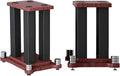 A Pair of Universal Speaker Stands, Heavy Duty Speaker Stands Holds Bookshelf Speaker Satellite Speaker Large Speaker, Vibration-Absorbing MDF Design, Holds 88lbs Speaker (Teak, 30cm/11.8in)