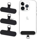 3 Pack Cell Phone Lanyard Patchs, Phone Tether Tab for iPhone, Phone Chain&Strap Replacement Part for All Fullcover Phone Cases - Black