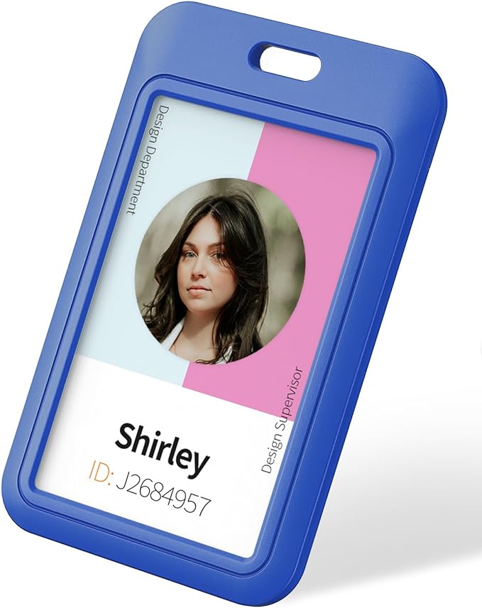 Uniclife 3 Pack Sliding ID Badge Holder Vertical Hard Plastic Case by UnicLife