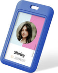 Uniclife 3 Pack Sliding ID Badge Holder Vertical Hard Plastic Case by UnicLife