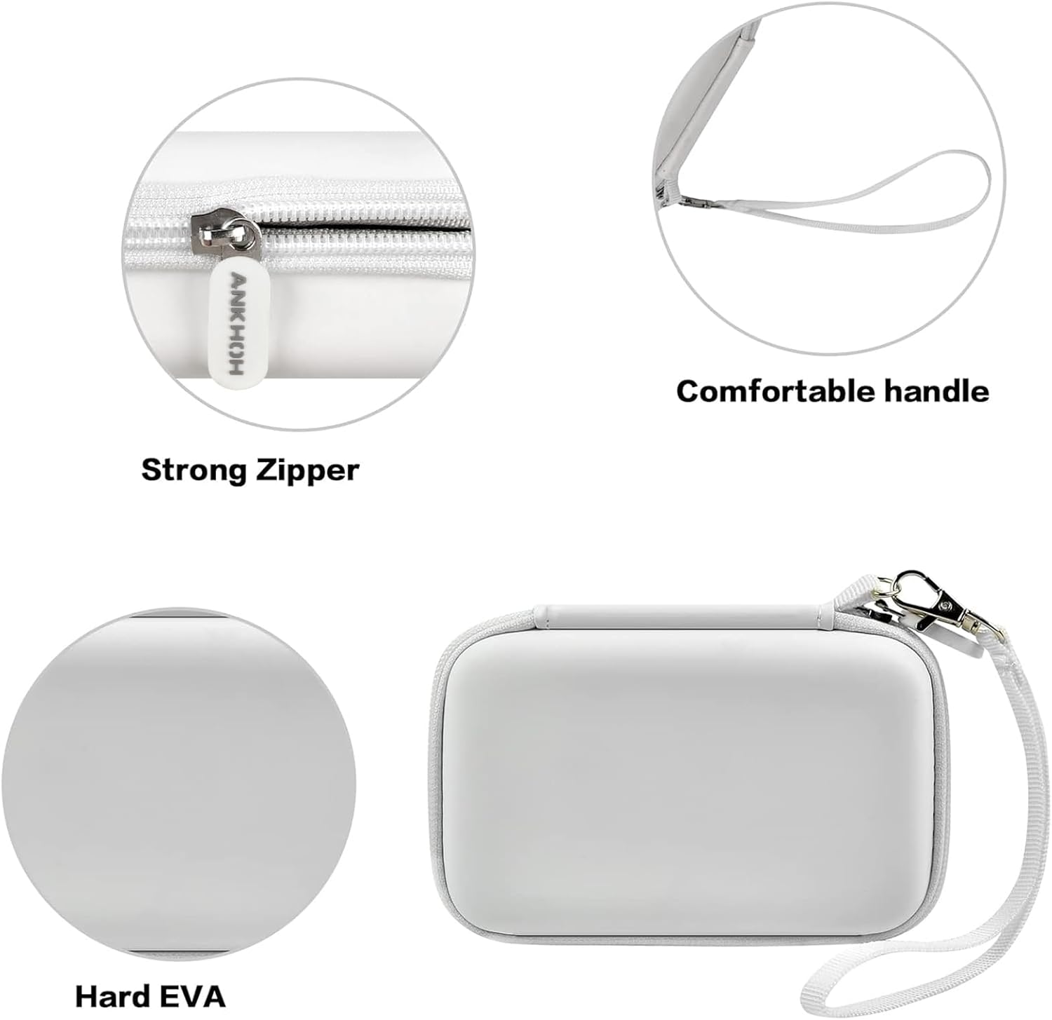 Travel Case for UCOMX for Nano/for Iseyyox/for LISEN/for RTOPS 3 in 1 Wireless Charger, Foldable Magnetic Charging Station Storage Holder Bag for Fast Charge Pad Cable and Adapter, White-Box Only