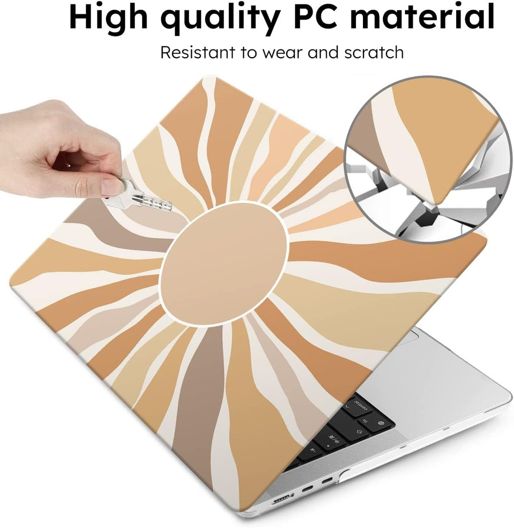 iCasso for MacBook Air 13 inch Case 2025 2024-2022 Release M4 A3240 M3 A3113 A2681 M2 with Liquid Retina Display, Hard Plastic Shell for Mac Air 13.6, TPU Keyboard Cover&Screen Protector, Sunshine