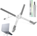 BELLEMOND | X-Shape Laptop Stand – Adjustable Aluminum Riser, 5 Height Levels, Lightweight & Foldable, Ventilated, for Laptops and Tablets up to 17.3" | Space Silver