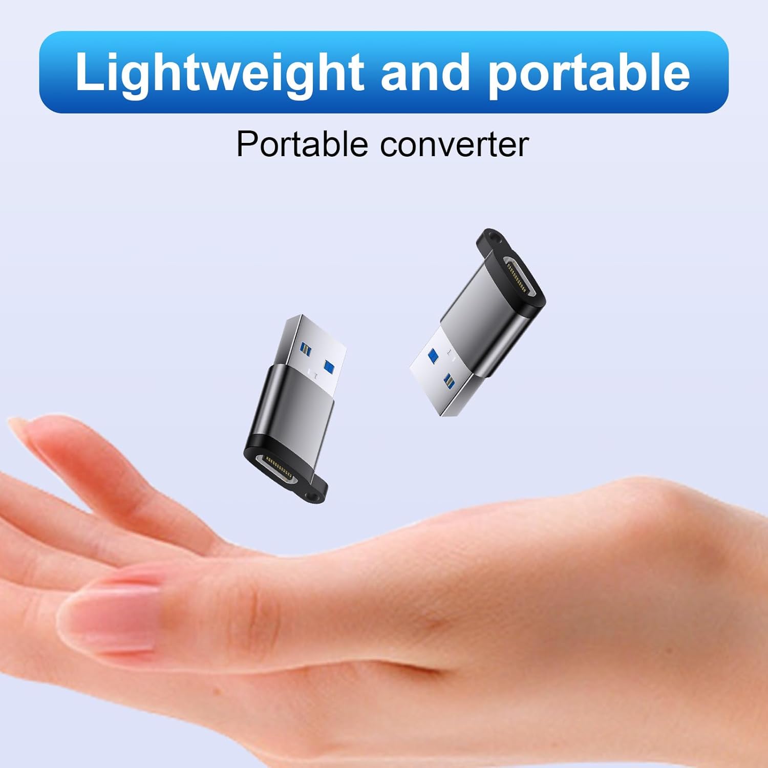 USB C Female to USB Male Adapter 3 Pack, OTG Converter, Type C to USB A Charger Cable Converter Compatible for Apple Watch iPhone 16 15 14 13 AirPods 3 MacBook Samsung S24 Nintendo Switch Car