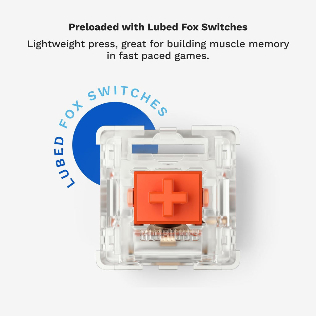 Glorious GMMK 2 Small Gaming Keyboard Base- Barebones Kit- TKL Hot Swappable DIY White Mechanical Keyboard - Wired, RGB Backlit,- PC Setup Accessories- 65%, White