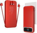 12000mAh Lightweight-Portable-Charger-Power-Bank with Built-in Cables and AC Wall Plug, PD20W USB-C Fast Charging Battery Pack, LED Display External Travel Phone Charger for All iPhone,Samsung,Android
