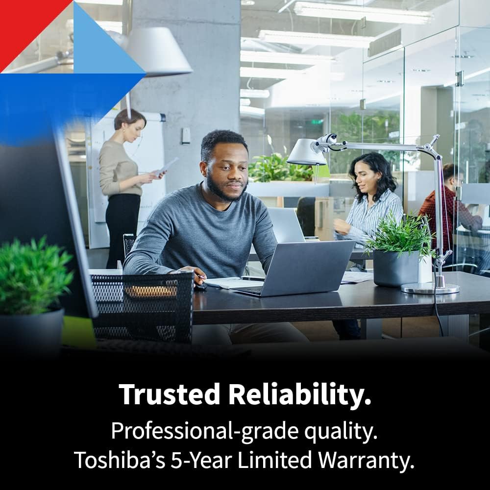 Toshiba N300 PRO 4TB Large-Sized Business NAS (up to 24 Bays) 3.5-Inch Internal Hard Drive - Up to 300 TB/Year Workload Rate CMR SATA 6 GB/s 7200 RPM 512 MB Cache - HDWG740XZSTD