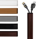 Rubber Bond TV Cord Hider Cable Protector - Strong Self Adhesive Wall Cord Cover Cable Hider - Low Profile Cable Management Wall Cord Concealer Cable Raceway (Dark Brown, 6 Feet)