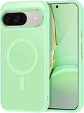 Magnetic for Google Pixel 9/Pixel 9 Pro Case, [Military Grade Drop Protection] [Compatible with MagSafe] Shockproof Slim Translucent Matte Anti-Slip for Women Girls Men Case, Matcha Green