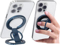 RESPECTED BRO-Magnetic-Phone-Ring-Holder with Dual Rings, Compatible with iPhone 16/15/14/13/12, Multifunctional Stand for Desk,Office,Gym,Kitchen & All Metal Surfaces, Finger Loop Grip (Dark Blue)
