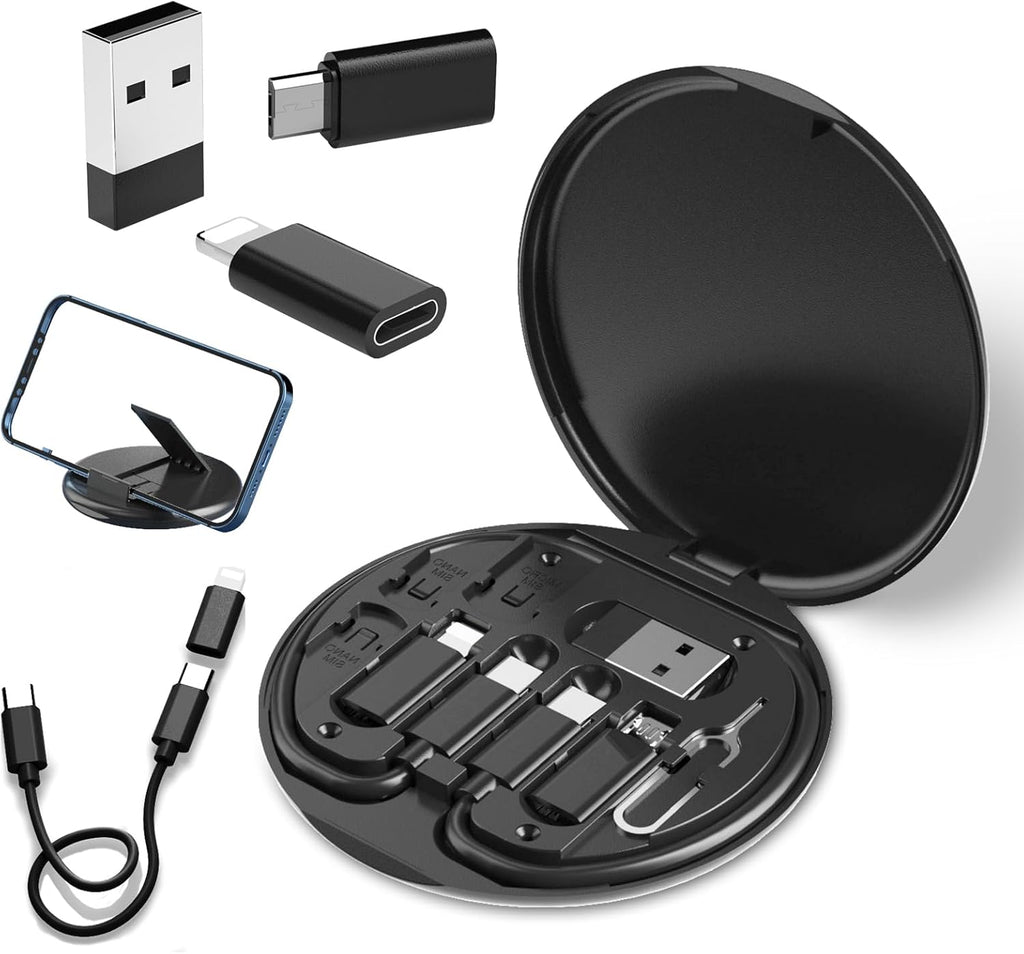 USB C to USB Adapter, USB-C Adapter Kit Contains Multiple OTG Adapters for Type C Male, USB A to C Male Cable, Micro USB to Type C, Equipped with SIM Extractor and Phone Stand