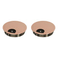 2 Pack Desk Grommet 2-1/8 Inch 53mm, Zinc Alloy Computer Desk Wire Hole Cover, Office Desktop Cord Cable Hole Metal Ring, Red Bronze