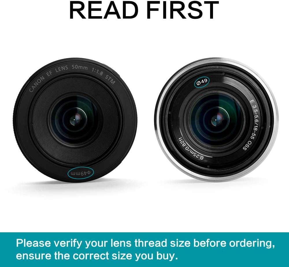49mm Graduated Color Filters Kit 9 Pieces Gradual Colour Lens Filter Kit Set Accessory for Canon Nikon Sony Pentax Olympus Fuji DSLR Camera + Lens Filter Pouch +Lens Cleaning Cloth