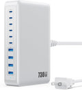730W USB C Charger Block,10-Ports GaN V Fast Charging Station Hub,QC4.0+Three PD 100W Laptop Charger Wall Power Adapter for MacBook Pro/Air,DELL,iPhone 16/15/14,iPad,Galaxy S25,Pixel,Steam Desk etc