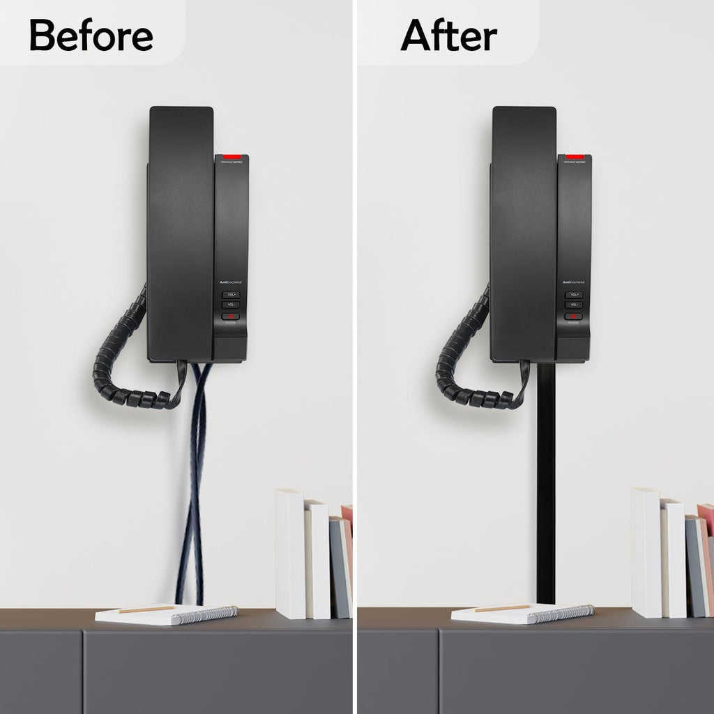 Rubber Bond TV Cord Hider Cable Protector - Strong Self Adhesive Wall Cord Cover Cable Hider - Low Profile Cable Management Wall Cord Concealer Cable Raceway (Black, 10 Feet)