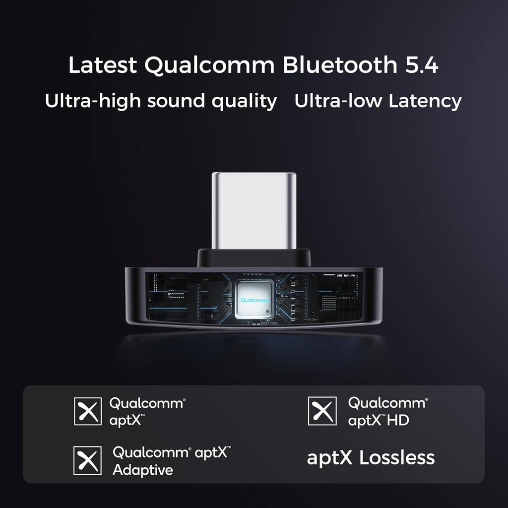 Questyle QCC Dongle Pro [MFi Certified] USB-C Bluetooth Audio Adapter with LDAC,aptX Lossless&aptX-Adaptive,Low Latency Bluetooth 5.4 Dongle for PS5,Wireless Lossless Transmitter for PC/Headphones