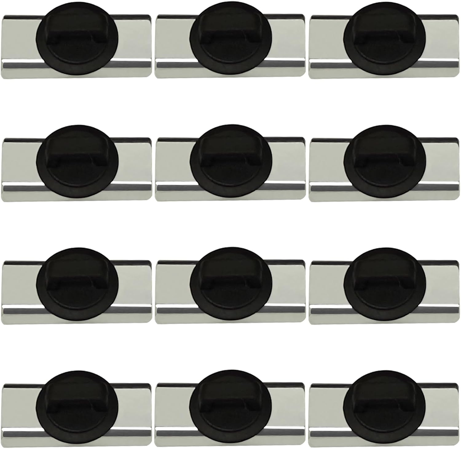 Magnet Zip Tie Mount Magnetic Zip Ties Mount Holder Strong 1-Second Magnetic Snap Installation Heavy-Duty Waterproof Cable Tie Mounts for Car Boat Workshop Industrial Organizing (12 Piece)