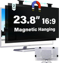 [2 Pack] Magnetic 23.8 Inch Computer Privacy Screen for 16:9 Aspect Ratio Widescreen Monitor, Hanging Eye Protection Anti Glare Blue Light Computer Monitor Privacy Filter, Removable 23.8 in Protector Film