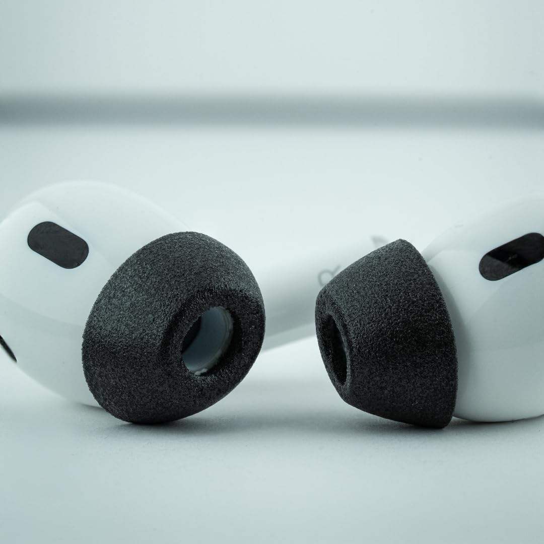 Comply TrueGrip MAX | Premium Memory Foam Replacement Earbud Tips for Apple AirPods Pro 1 & 2 | Long Lasting Comfort, Extreme Durability, Secure Fit, Superior Noise Isolation| Black (S/M/L) (3 Pairs)