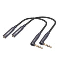 HUAELU 2Pack 1FT Right Angle Audio Cable, Male to Female, 6.35mm TRS Stereo to 1/4 Female Stereo Headphone Guitar Extension Cable Cord for Amplifiers
