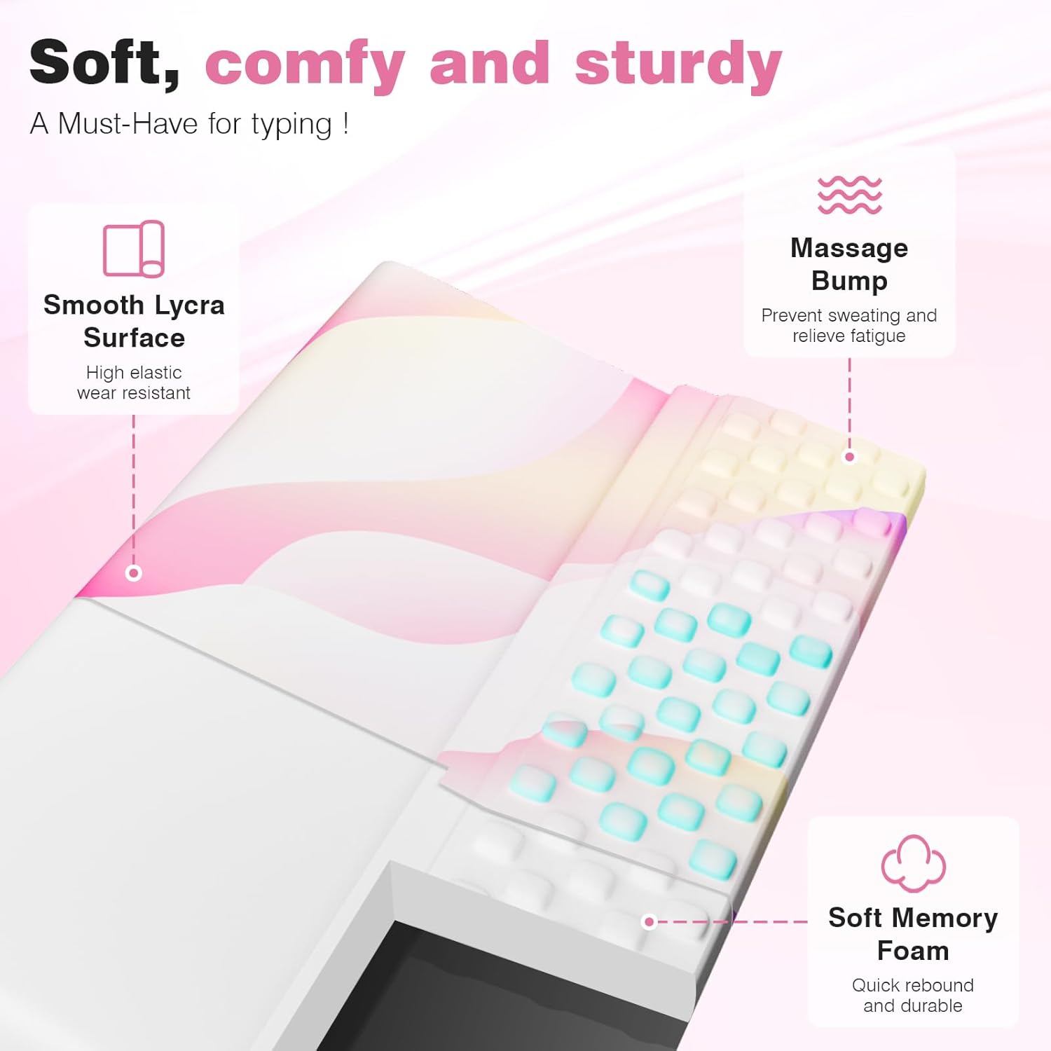 Ospelelf Keyboard Wrist Rest Comfortable Ergonomic Keyboard Stand Riser Holder Pad for Office Home