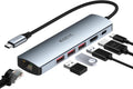 USB C Hub Ethernet, KOZYC 6-in-1 USB C Hub with 10Gbps, HDMI 4K 60Hz, 1Gbps Ethernet, 3xUSB-A 3.2, 100W PD Compatible with MacBook Air/Pro, XPS13/15, Dell