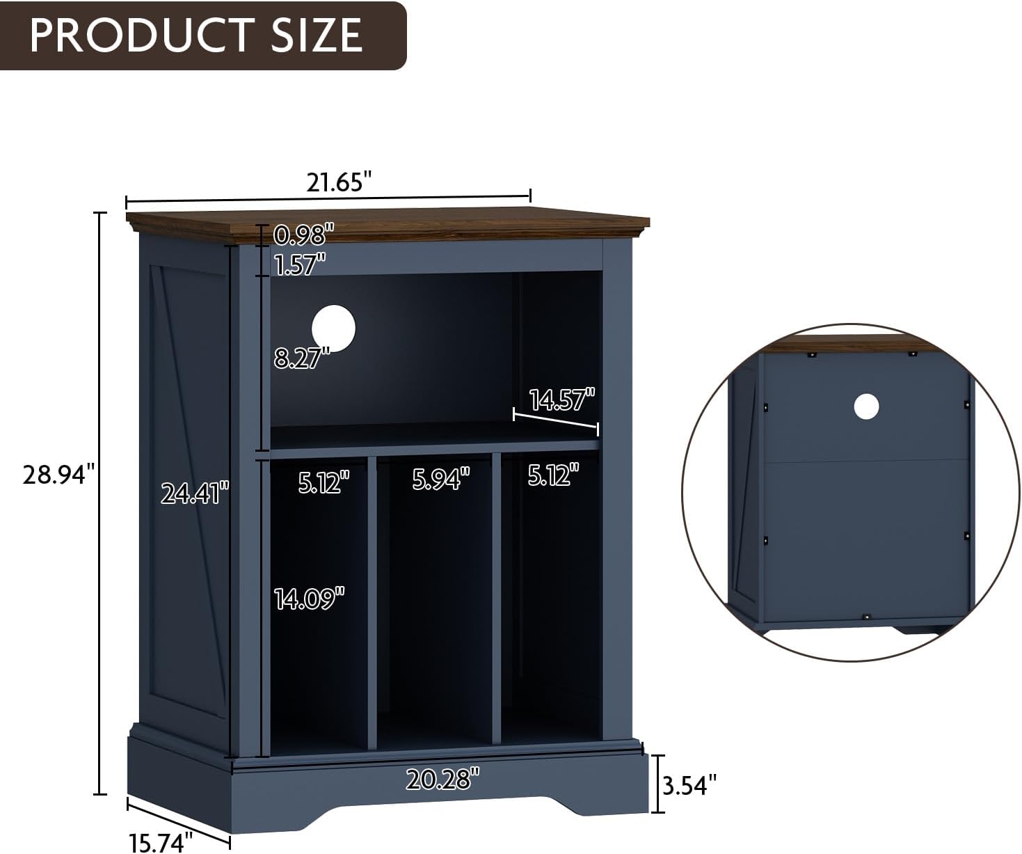 Record Player Stand with Vinyl Record Storage, Large Wood Turntable Stand Cabinet Dispaly Shelf for Living Room,Bedroom,Office,Blue
