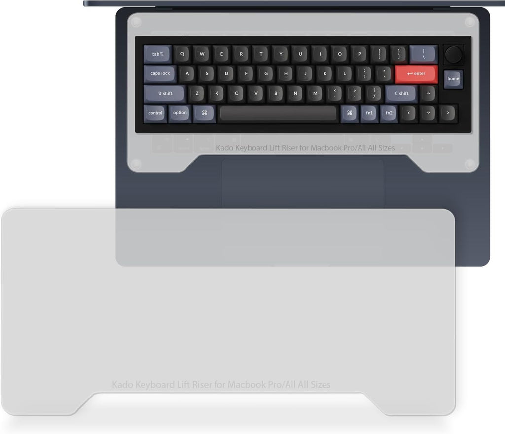 Kado Lift Riser Acrylic for External Keyboard, Frosted Transparent, Office Gaming Laptop Keyboard Cover Mechanical 40%/60%/65%/70% Stand Holder Made for MacBook Air/Pro 13"/14"/15"/16"