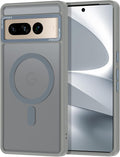 Magnetic for Google Pixel 7 Pro Case, [Military Grade Drop Protection] [Compatible with MagSafe] Shockproof Slim Translucent Matte Anti-Slip for Women Girls Men Case, Gray