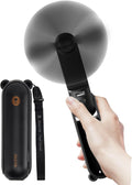 JISULIFE Handheld Fan with 4500 mAh Powerbank Max 37 Hours Runtime, Pocket Portable Battery Operated or USB Powered Folding Personal Fan, 3 Speeds, Gifts for Women Men Kids Gift for Festival-Black