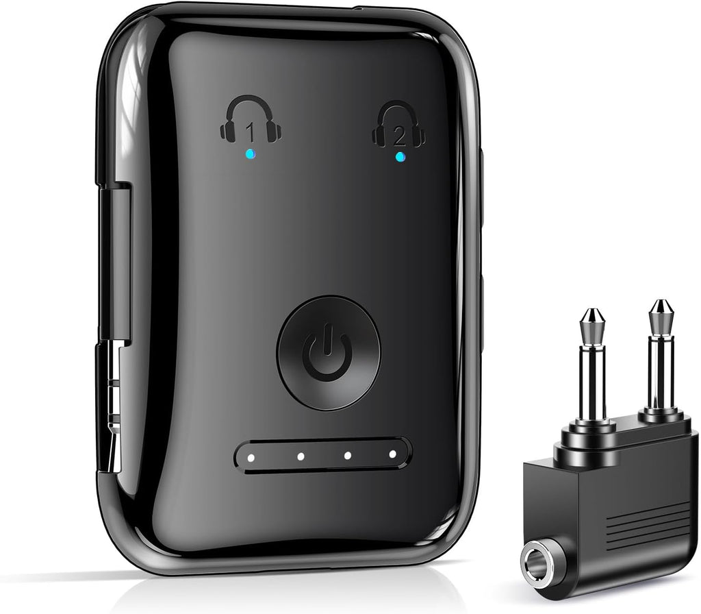 Premium Bluetooth 5.4 Transmitter, Airplane Wireless Adapter, Supports 2 AirPods/Headphones, Bluetooth Transmitter for TV, Airplane, Gym, with aptX Adaptive & Low Latency