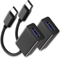 USB C to USB 3.0 Adapter [2 Pack], USB C Male to USB Female OTG Cable Thunderbolt3 to USB Adapter Compatible with MacBook Pro/Air, iPhone 16 Pro Max/16 Plus/16/15, Galaxy S24/S23/S22/S21