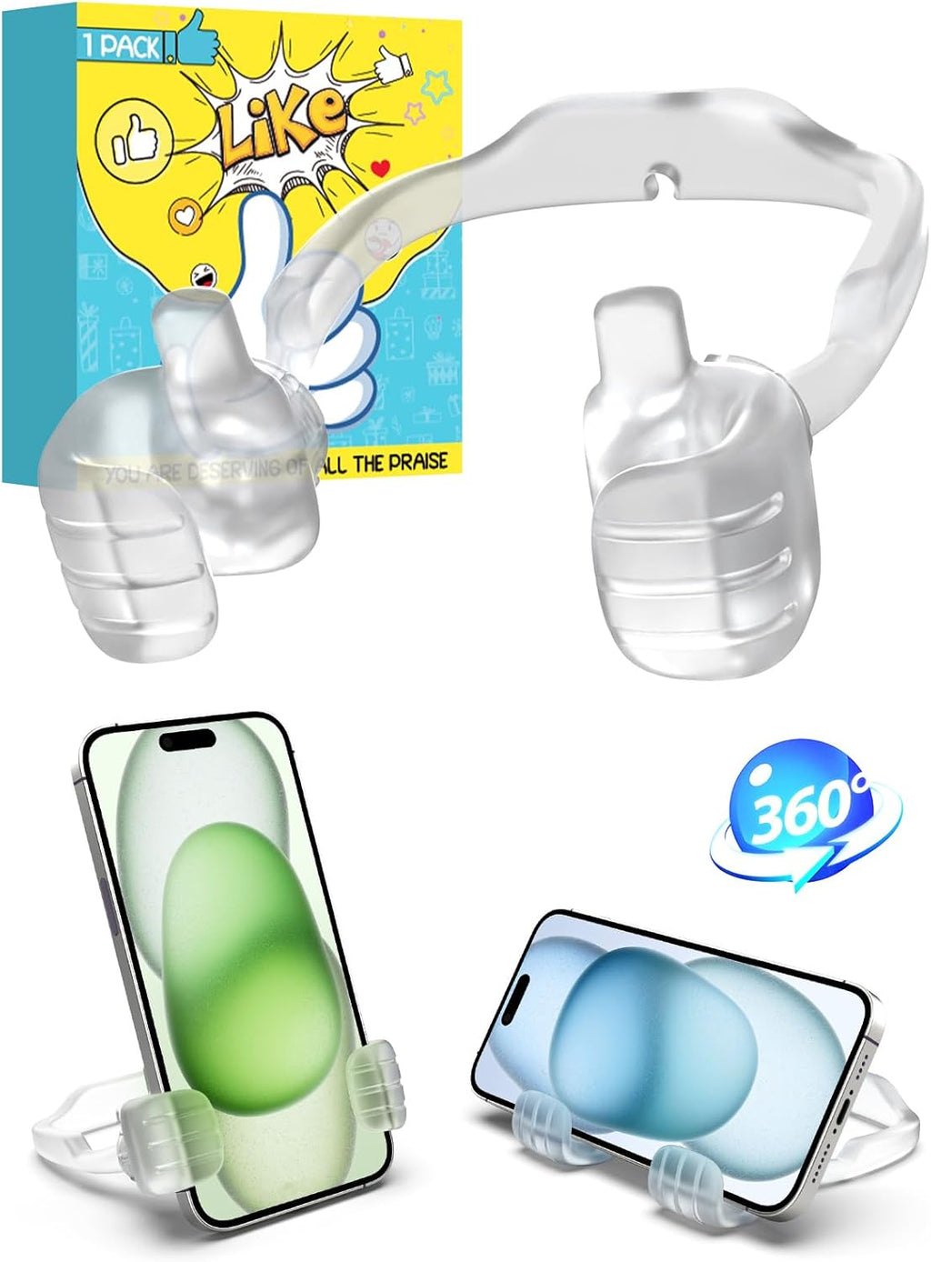 Cell Phone Stand Thumbs Up Lazy Phone Stand - Phone Holder 2025 College Graduation Gifts for Her Him Cellphone iPhone Stand for Desk Birthday Gifts for Teens Girls Boys Adults Women Men Wife