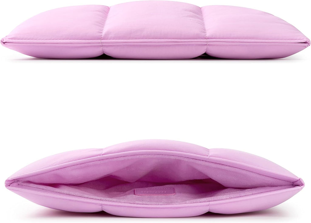 Comfyable Puffy Laptop Sleeve 15 Inch 16 Inch, Quilted Puffer Laptop Carrying Case for Women, Pillow Pouch Compatible for MacBook Air 15 in M4 2025 & MacBook Pro 16 in M4 2024, Lavender