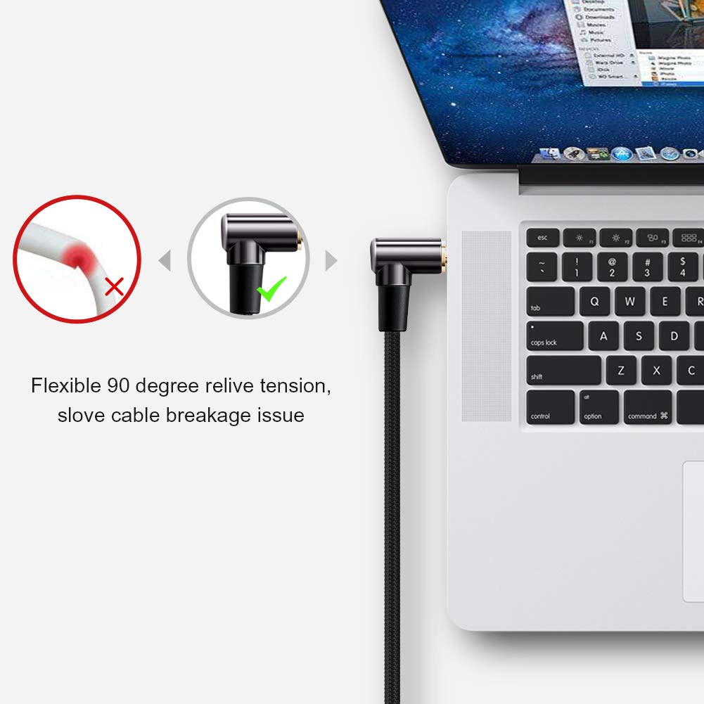 CableCreation 3.5mm Audio Cable 6FT/1.8M, Right Angle Male to Male Auxiliary Stereo HiFi Cable with Silver-Plating Copper Core for Car Stereos, iPhones, Tablets, Speaker, Laptops, 24K Gold Plated